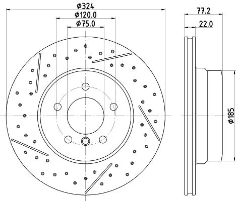 2x Mintex Rear Drilled Dimples Brake Discs Pair For Bmw 1