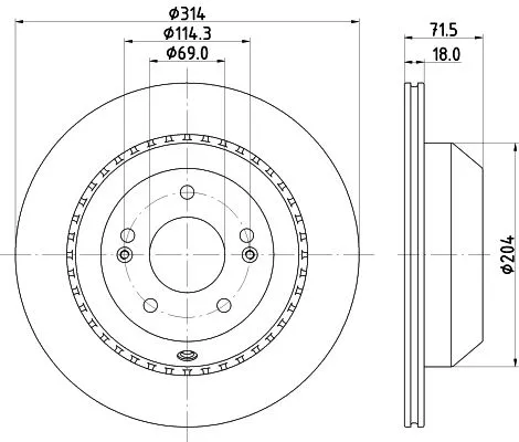 2x Mintex Rear Vented Brake Discs Pair For Kia Sorento