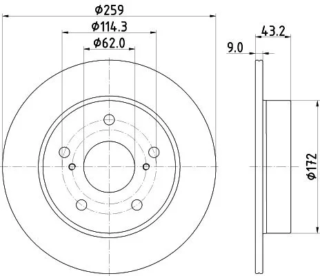 2x Mintex Rear Solid Brake Discs Pair For Suzuki Swift