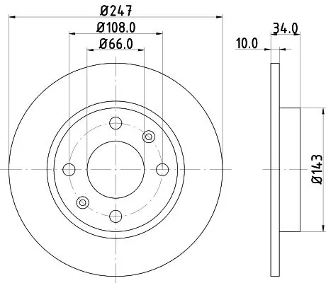 2x Mintex Front Rear Solid Brake Discs Pair For Citroën Dallas Peugeot 106 106 V