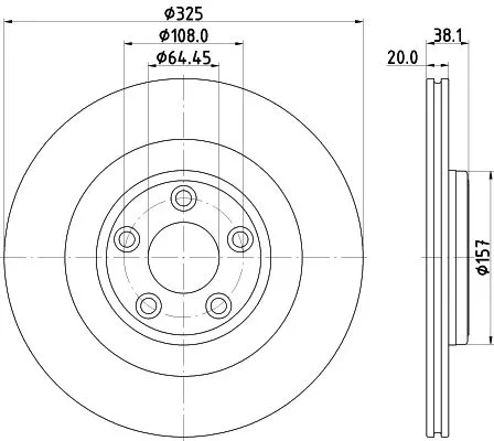 2x Mintex Rear Vented Brake Discs Pair For Jaguar F-type