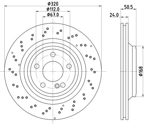 2x Mintex Rear Perforated Brake Discs Pair For Mercedes-benz Sl