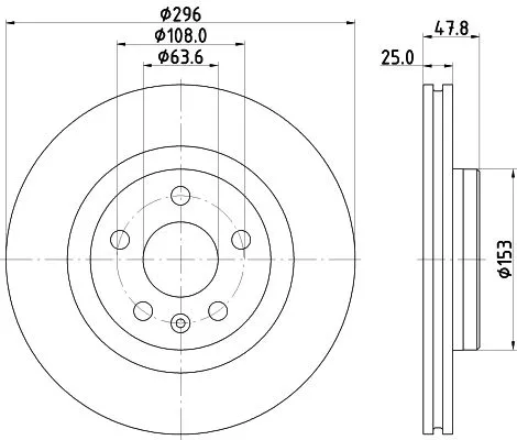 2x Mintex Front Vented Brake Discs Pair For Lynk & Co Volvo Volvo Asia 01 Xc40