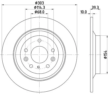 2x Mintex Rear Solid Brake Discs Pair For Mazda Cx-30