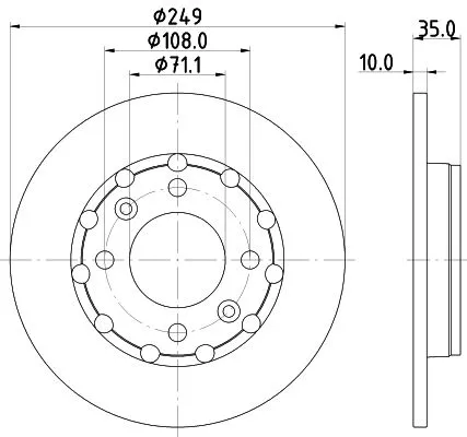 2x Mintex Rear Solid Brake Discs Pair For Citroën Ds Opel Peugeot Peugeot (Df-ps