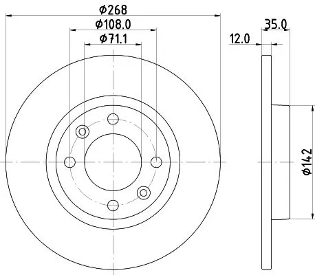2x Mintex Rear Solid Brake Discs Pair For Citroën Ds Opel Peugeot Vauxhall 2008 