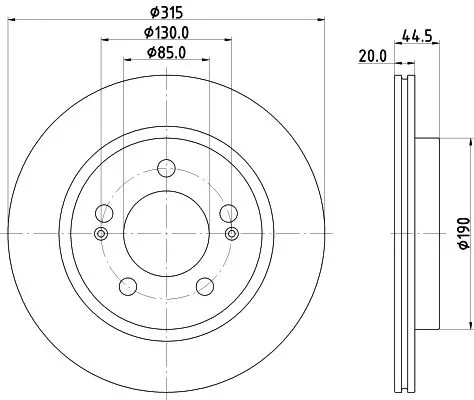 2x Mintex Rear Vented Brake Discs Pair For Kg Mobility Ssangyong Rexton
