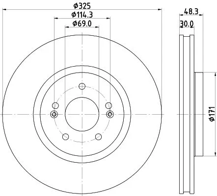 2x Mintex Front Vented Brake Discs Pair For Hyundai Kia Santa Cruz Sportage Tucs