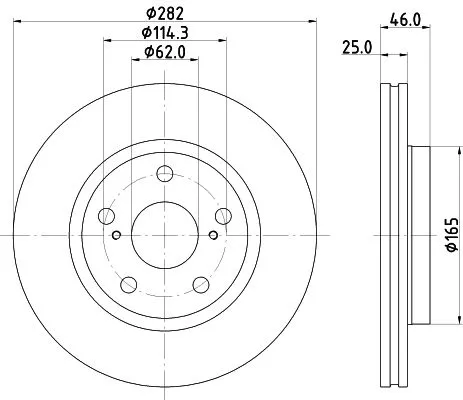 2x Mintex Front Vented Brake Discs Pair For Suzuki Toyota Corolla Corolla Quest 