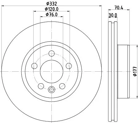 2x Mintex Front Vented Brake Discs Pair For Vw California Multivan
