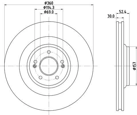 2x Mintex Front Vented Brake Discs Pair For Hyundai I30 Kona