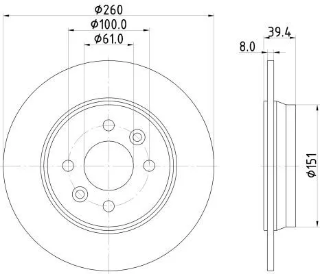 2x Mintex Rear Solid Brake Discs Pair For Renault Clio Taliant