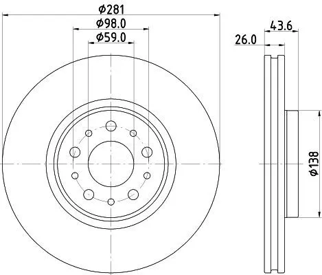 2x Mintex Front Vented Brake Discs Pair For Fiat Tipo