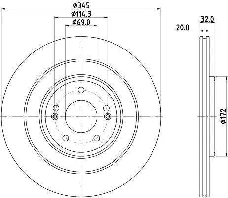 2x Mintex Rear Vented Brake Discs Pair For Genesis Hyundai Kia Ev6 Ev9 Gv60 Ioni