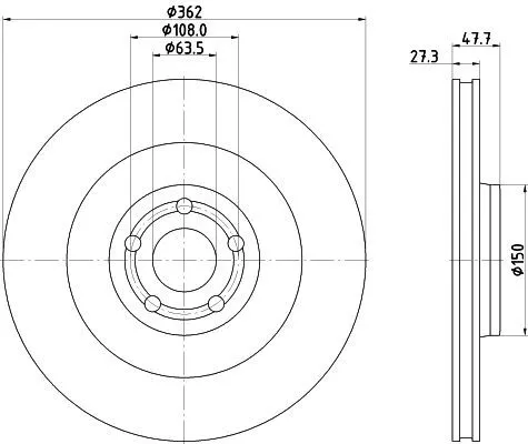 2x Mintex Front Vented Brake Discs Pair For Ford Ford (Changan) Ford Usa Focus M