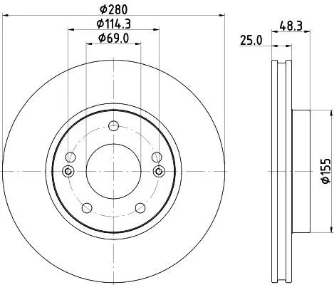 2x Mintex Front Vented Brake Discs Pair For Byd Hyundai Kia Dolphin Kona Niro Se