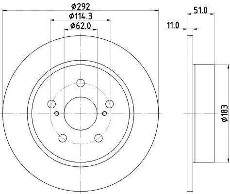 2x Mintex Rear Solid Brake Discs Pair For Toyota C-hr