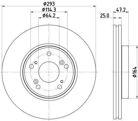2x Mintex Front Vented Brake Discs Pair For Honda Civic Hr-v