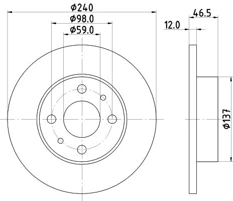 2x Mintex Front Solid Brake Discs Pair For Autobianchi Fiat Innocenti Lancia Sea