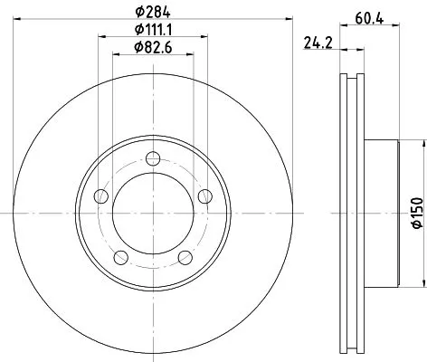 2x Mintex Front Vented Brake Discs Pair For Daimler Jaguar 2.8 - 5.3 Coupe Landa