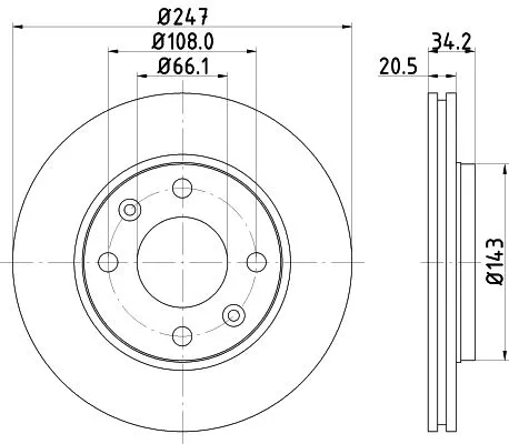 MINTEX MINTEX MDC532C 2x Mintex Front Vented Brake Discs Pair For Citroën Lifan Maple (Sma) Mega Naza  