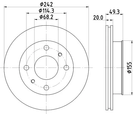 2x Mintex Front Vented Brake Discs Pair For Nissan Primera