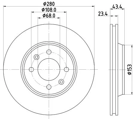 2x Mintex Front Vented Brake Discs Pair For Saab 900 9000