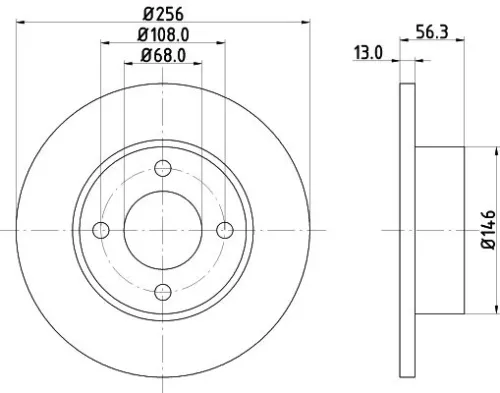 2x Mintex Front Solid Brake Discs Pair For Audi 80