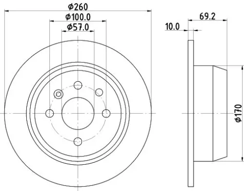 2x Mintex Rear Solid Brake Discs Pair For Holden Opel Vauxhall Astra Astra F Cla