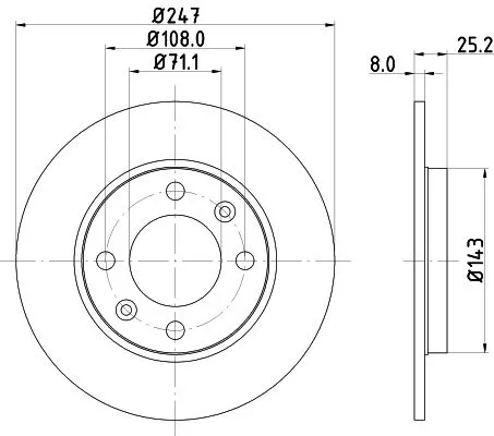 2x Mintex Rear Solid Brake Discs Pair For Citroën Peugeot Peugeot (Df-psa) 106 2