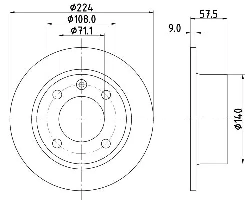2x Mintex Rear Solid Brake Discs Pair For Citroën Xantia