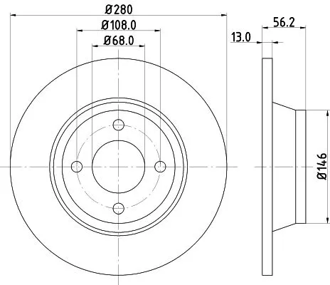 2x Mintex Front Solid Brake Discs Pair For Audi 80