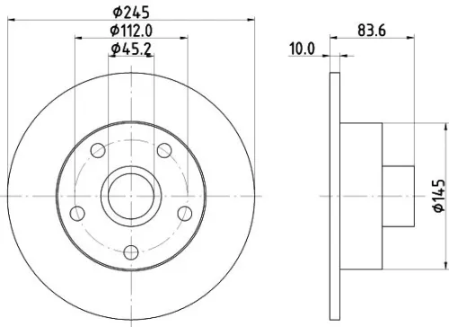 2x Mintex Rear Solid Brake Discs Pair For Audi A4