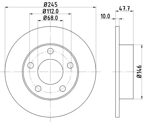 2x Mintex Rear Solid Brake Discs Pair For Audi Vw A4 Passat