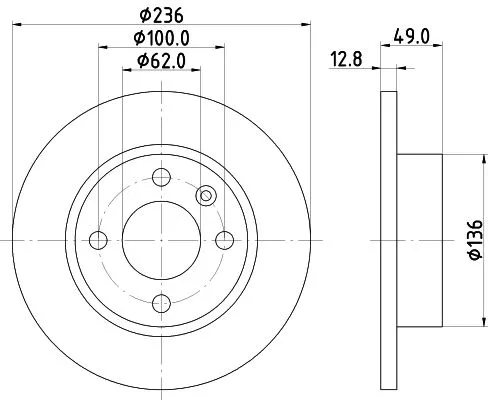 MINTEX MINTEX MDC876 2x Mintex Front Solid Brake Discs Pair For Skoda Favorit 
