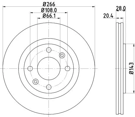 2x Mintex Front Vented Brake Discs Pair For Citroën Nissan (Dfac) Peugeot 206 30