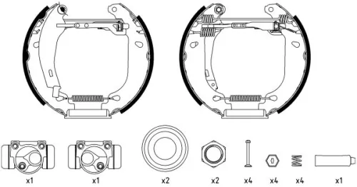Mintex Rear Brake Shoe Set For Citroën Peugeot 306 Xsara Zx
