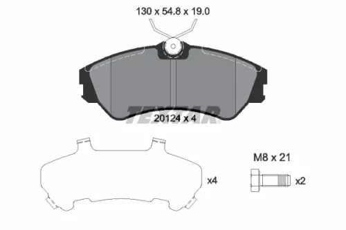 Textar Front Brake Pads Set For Vw California Kombi Transporter