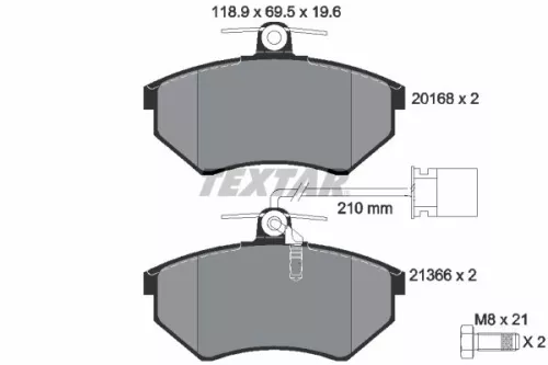 Textar Front Brake Pads Set For Vw Golf Vento