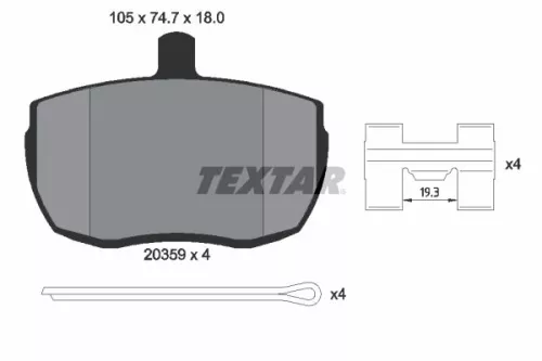 Textar Front Brake Pads Set For Alfa Romeo Daf Ford Iveco Land Rover Ldv 110/127