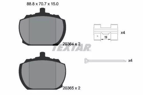 Textar Front Brake Pads Set For Ford Ford Australia Ldv Reliant Rover Triumph 2.