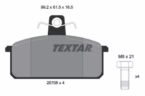 Textar Front Brake Pads Set For Lancia Saab Seat 600 Delta Fura