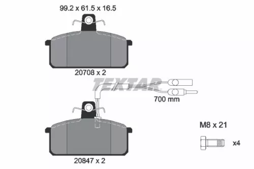 Textar Front Brake Pads Set For Lancia Saab Seat 600 Delta Ibiza Malaga Prisma R