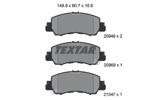 Textar Front Brake Pads Set For Mitsubishi Mitsubishi (Gac) Eclipse Cross