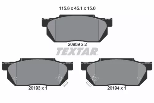 Textar Front Brake Pads Set For Honda City Civic Crx Life Prelude