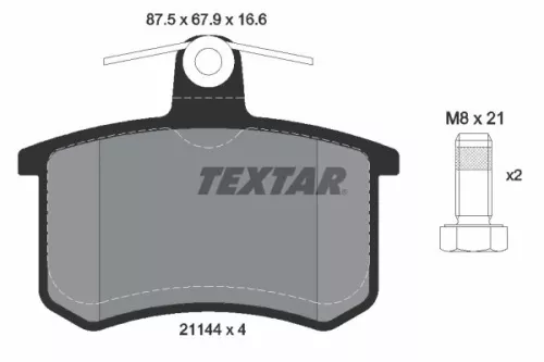 Textar Rear Brake Pads Set For Alfa Romeo Audi Chery Fiat Lancia Zhongxing (Zx A