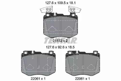 Textar Front Brake Pads Set For Mercedes Glc
