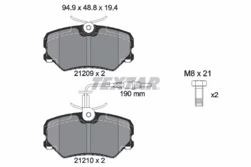 Textar Front Brake Pads Set For Peugeot 405