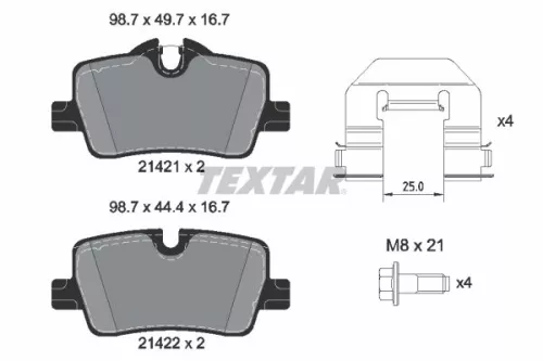 Textar Rear Brake Pads Set For Bmw 2 3 4 Series
