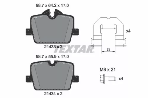 Textar Rear Brake Pads Set For Bmw Toyota 2 3 4 Series I3 I4 Supra Z4